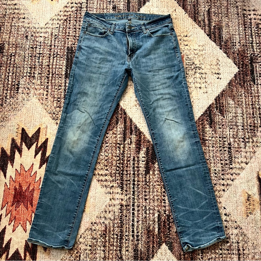 American Eagle Blue Straight Jeans with Classic Denim Style